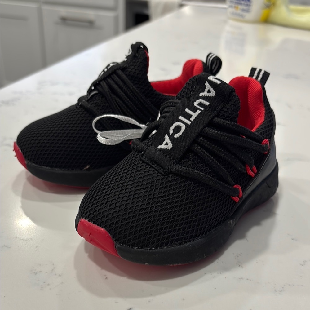 Nautica Kids Black and Red Sneakers shoes